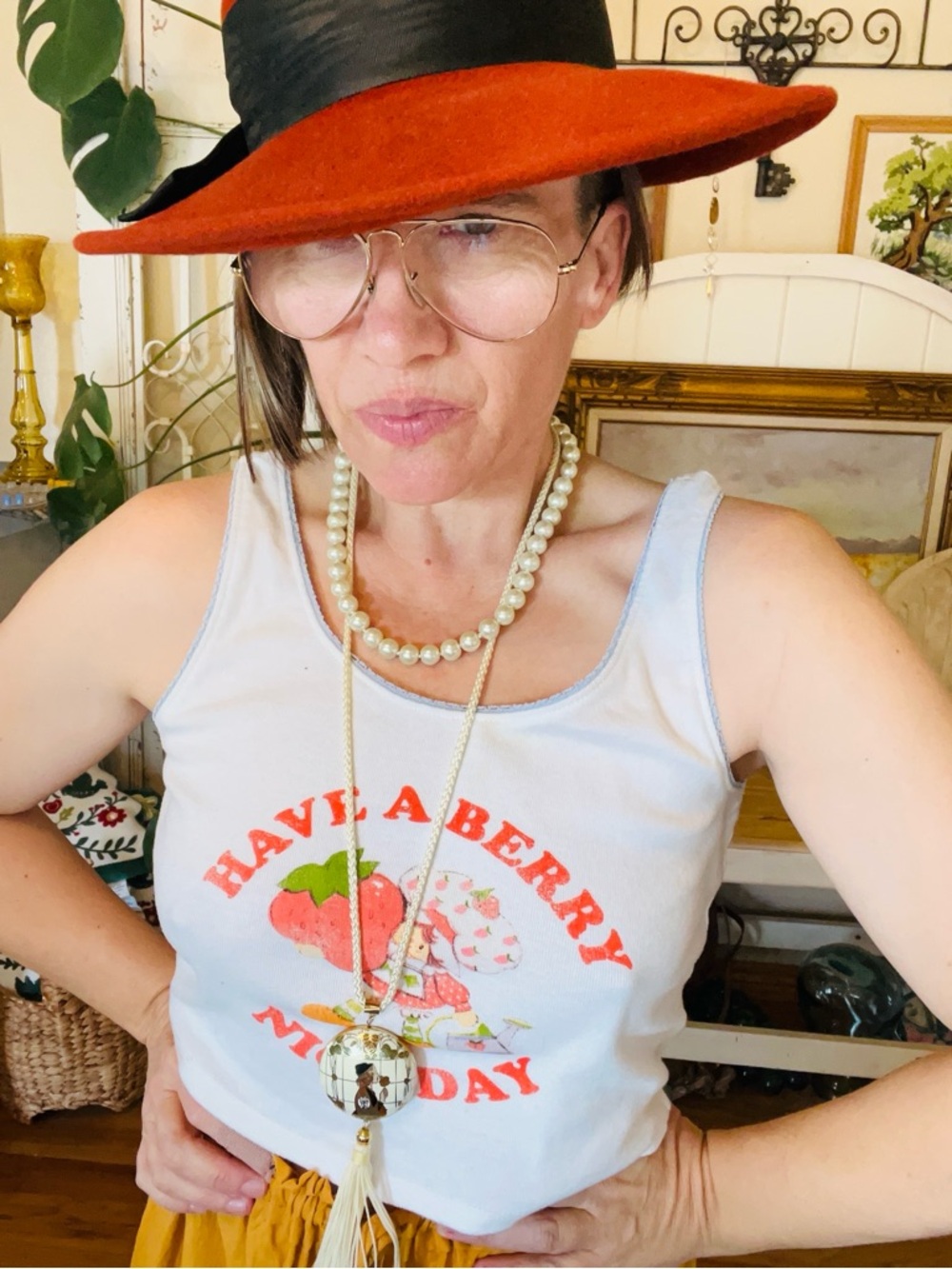 Strawberry Shortcake HAVE A BERRY NICE DAY 🍓🍰 Cropped Tank Top